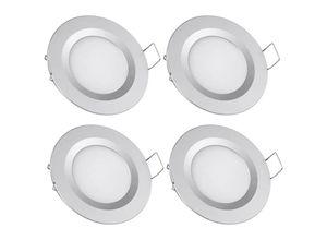 9057645598660 - X LED-Einbaustrahler 12 v Loch 58–65 mm 3 w 3200 k Deckeneinbauleuchte für Wohnmobil Boot Wohnwagen Van Yacht Warmweiß (Silber-Finish)