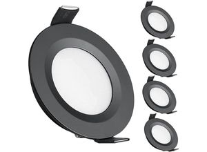 9057645598684 - Jusch - 4 x LED-Einbaustrahler 12 v Loch 58–65 mm 3 w 3200 k Deckeneinbauleuchte für Wohnmobil Boot Wohnwagen Van Yacht warmweiß (schwarz)