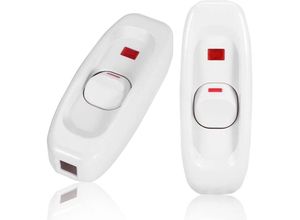 9057645599162 - Aougo - Schnurschalter mit Wippe für Lampe Schnurschalter Lampenschalter Inline-Ein Aus-Schalter 2 Stück 250 v 10 a