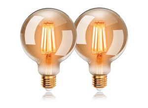 9057645599384 - 6 w Edison Vintage G80 LED-Lampen Warmweiß 2200 k E27 entspricht 48 w Glühlampe Retro-Glühlampe Retro-Antik-Dekorationslampe nicht dimmbar 2