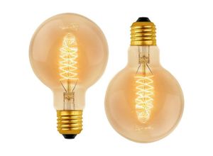 9057645599476 - Dimmbare Vintage G80 E27-Glühbirne 40 w Warmweiß 2700 k ac 220 v Retro-Glühlampen Deko-Glühbirnen E27-Spiral-Wolfram-Glühlampe 2 Stück