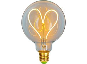 9057645599605 - Ersandy - LED-Lampen Vintage-Glühbirne 4 w dimmbar antike Edison-LED-Glühlampe 220 240 v G95 Herz-Wärme-Glühen (transparent)