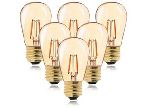 9057645599742 - Jusch - ST45 LED-Glühbirne Vintage-Edison-Filament E27 1 w entspricht 10 w Glühlampen superwarmes Weiß 2200 k goldene Glas-Dekorationslampe