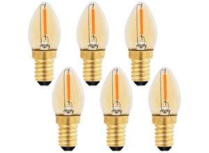 9057645599766 - Jusch - C7 LED-Kerzenlampe E14 E14 Vintage Edison dekorative Nachtlichtbirne 05 w 5 w Äquivalent bernsteinfarbene LED-Glühlampe E14 Kandelaber