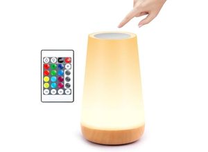 9057645599803 - Jusch - Nachttischlampe LED-Nachtlicht mit 13 wechselnden Farben RGB-Touch-Nachtlampe mit Fernbedienung als Geschenk für Kinder Erwachsene