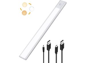 9057645600189 - Jusch - LED-Schranklampe mit Bewegungssensor 2-in-1-LED-Küchen-Unterbauleuchte über usb wiederaufladbar und mit 5 v Gleichstrom betrieben 40 cm