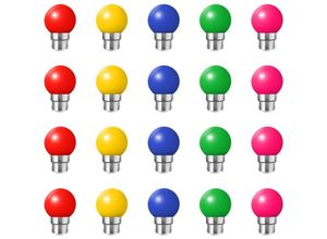 9057645600240 - B22-Bajonett-Glühbirnen – 20er-Pack 1-W-Soffitten-LED-Glühbirne Golfballblaue Energiesparlampe (entspricht 10 w) kleine Weihnachtsglühbirnen mit