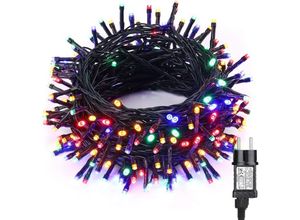 9057645600417 - Mehrfarbige Weihnachtslichterkette 20 m 200 LEDs Innen- und Außen-Lichterkette dekorative grüne Draht-Lichterkette mit 8 Modi wasserdicht für