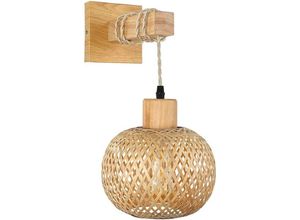 9070514285102 - Qiedie - Rattan-Wandleuchte where lighting mask lighting lightweight burn arm house Rustikale Wandlampen