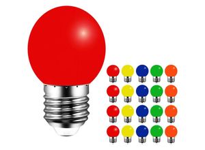 9070514286376 - Qiedie - 20er-Pack bunte LED-Golfball-Glühbirnen E27 3W AC220V nicht dimmbar Kunststoffabdeckung mehrfarbige Glühbirnenkette für drinnen und