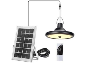 9070514286482 - Qiedie - Solarlampe 4 Modi 6 Helligkeitsstufen mit Bewegungsmelder Fernbedienung warmweiß