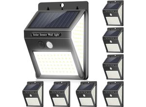 9070514286550 - Qiedie - 144 LED-Solarleuchten für den Außenbereich mit Bewegungssensor für den Garten 4er-Pack