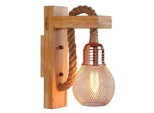 9070514287151 - Qiedie - Industrielle LED-Wandleuchte aus Hanfseil Holzlampe E27-Sockelrosa 9070514287151 - Qiedie - Industrielle LED-Wandleuchte aus Hanfseil Holzlampe E27-Sockelrosa