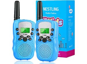 9075289915780 - Kinsi - Kinder Talkie-walkie mit 8 Kanälen hintergrundbeleuchtete LCD-Taschenlampe (1 Paar blau)