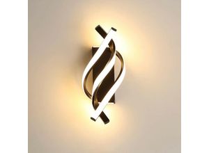 9075289918286 - Kinsi - Wandleuchte moderne LED-Wandleuchte 22 w gebogenes Design Wandleuchten 3000 k warmweißes Licht Schwarz