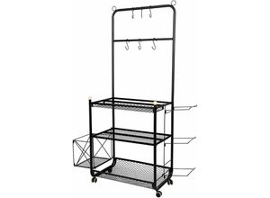 9076306347003 - Haloyo - Garage Rack Rolling Ball AufbewahrungSports Storage Organizer for Garage Aufbewahrungswagen mit Haken und KörbenRolling Sports Equipment