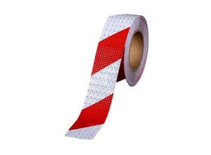 9078382000902 - Selbstklebendes Reflexband Warnband Reflektierendes Klebeband Rotes und weißes Warnband 5 cm 25 m - Rhafayre