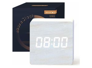 9078382024007 - Digitalwecker led Morgenwecker Nicht tickende Digitaluhr mit Datum Temperatur Schlummerfunktion Batterie- oder USB-betriebene Digitaluhr【Weißes