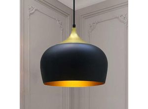 9078382025431 - RHAFAYRE Decken-Pendelleuchte Kreis Ø 30 cm - Moderne Pendelleuchte mit Metallschirm - Vintage Industrie-Pendelleuchte für Küche Esszimmer