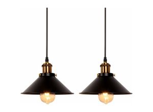 9078382025509 - Set mit 2 industriellen Retro-Hängeleuchten aus schwarzem Eisen für Küche Bar Balkon - Rhafayre 9078382025509 - Set mit 2 industriellen Retro-Hängeleuchten aus schwarzem Eisen für Küche Bar Balkon - Rhafayre