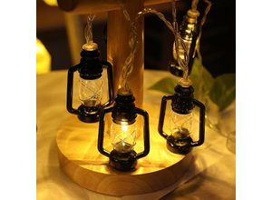 9078382026957 - Minkurow - Petroleumlampe Lichterketten LED-Retro-Pferdelampe for Home Yard Garden Party Shop Halloween-Party-Dekorationszubehör (Color  Black
