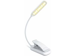 9078382032637 - Minkurow - 9 led Leselicht Wiederaufladbare Leselampe in 3 Helligkeitsmodi (Kaltweiß Warmgelb) Dimmbares Leselicht für Buch im Bett Clip-Buchlicht