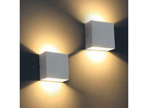 9078382036277 - MINKUROW 6W Led Moderne Wandleuchte 2 Stück Aluminium Led Wandleuchte Warmweiß 3000K Dimmbare Beleuchtungskörper für Wohnzimmer Schlafzimmer Flur