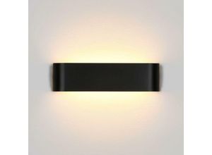 9078382036314 - Minkurow - led Innenwandleuchte 12W Warmweiß 3000K Aluminium Wandleuchte Moderne Wandbeleuchtung IP44 Deko Up Down Wandleuchte für Schlafzimmer