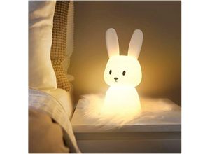 9078382054776 - Minkurow - Baby Bunny Nachtlicht mit 7 Lichtwechseln Tap Control USB-Aufladung Timer-Funktion Nachttischlampe für Kinderzimmer Geschenk Spielzeug