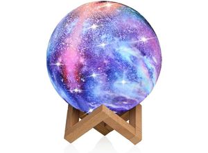 9078382073142 - Rhafayre - Moon Lamp Kids Night Light Galaxy Lamp 3 Colors Moon Light with Wood Stand - Remote & Touch Control usb Rechargeable Gift for Girls Lover