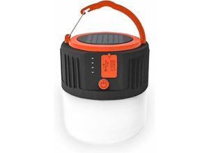 9078382075153 - Minkurow - LED-Campinglaterne wiederaufladbare wasserdichte und tragbare Solar-Taschenlampe mit USB-Anschluss - 5 Beleuchtungsmodi - geeignet für