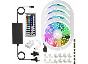 9078382076969 - 20 m RGB-LED-Streifen dimmbarer Bluetooth-LED-Streifen mit App-Steuerung 44-Tasten-Fernbedienung Timer-Einstellung Musikmodus 24-V-LED-Licht für