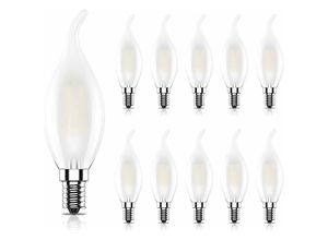 9078382079281 - Minkurow - 10er-Pack LED-Birnen E14 Filament Vintage Edison 4 w entspricht 40 w Warmweiß 2700 k 400 lm Cri 80 ac 220 V-240 v Milchglas