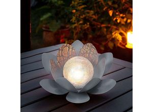 9078382097735 - Solar Lotus Flower Light - Solarbetriebenes wiederaufladbares LED-Blumenlicht - Umweltfreundliches Gartenteich-Weglicht Dekoratives Gartenlicht für