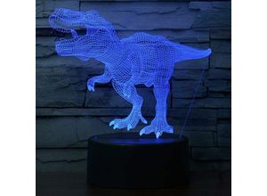 9078382098558 - Dinosaurier-Nachtlicht für Kinder T-Rex 3D-Illusions-Tischlampe 7 Farben allmählich wechselnde Weihnachtsdekoration LED-Licht mit Smart Touch