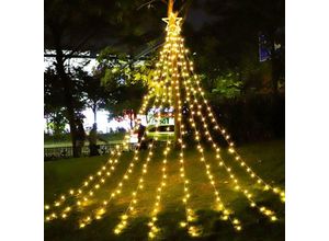 9078382098824 - Minkurow - Weihnachtsdekoration Sterne Lichterkette Outdoor 114ft Weihnachtslichter 350 LEDs 8 Speichermodi mit 8 Modi für Weihnachtsbaum Zuhause