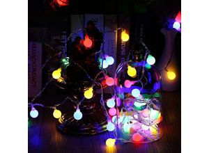 9078382098978 - Lichterkette Bunte Kugel-Lichterkette mit Fernbedienung für drinnen und draußen Schlafzimmer Garten Weihnachtsbaum (Mehrfarbig) - Minkurow