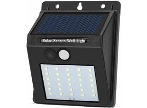 9078382099456 - Minkurow - 30 Led Solarbetriebener Pir-Bewegungssensor 120 Grad IP65 Wasserdichtes Sicherheitslicht Drahtlose solarbetriebene Sicherheitswandleuchte