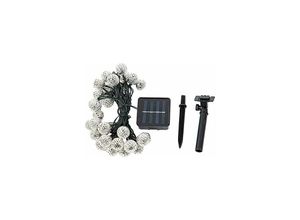 9078382099555 - Minkurow - Solar-LED-Lichterketten 20 LEDs Outdoor-Lichterketten für Zuhause Hochzeit Party Garten Terrasse Dekoration Silber