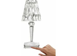 9078382099630 - Minkurow - Crystal Diamond Tischlampe Led Atmosphäre Lampe Drei Farben Einstellbar Für Nachttisch Schlafzimmer Nachtlicht (Touch)