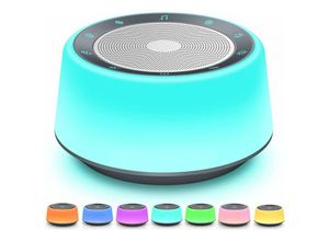 9078382100893 - Minkurow - White Noise Machine Sleep Sound Machine mit 16 beruhigenden Geräuschen 7 Farben Baby-Nachtlicht Full Touch 5-Gang-Timer