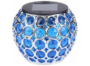 9078382101067 - Diamondo Solar Led Globe Hollow Pendelleuchte Wasserdichte Pfauenlampe für den Außenbereich Blau - Minkurow