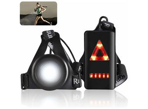 9078382116320 - MINKUROW Lauf-Nachtlicht wasserdichtes Outdoor-Sport-USB-Aufladen Jogging-Brustlicht 3 Lichtmodi mit abnehmbarem Befestigungsband