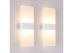 9078382116764 - Minkurow - 2er-Pack Innenwandleuchte 12 w LED-Wandleuchte Kreatives Design Dekorativ Für Schlafzimmer Korridor Wohnzimmer Hotelhalle Warmweiß 3000 k