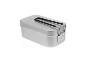 9078382123342 - Minkurow - Aluminium Lunchbox mit Deckel 800 ml Lebensmittelbehälter Indoor Outdoor Camping Picknick Lunchbox mit Rock (Silber)