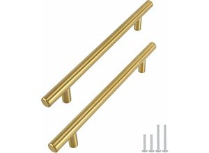 9078382136601 - Lycxames - 10er-Pack moderne Küchenschrankgriffe T-förmig Gold