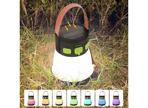 9078382190474 - RHAFAYRE Solar-Campingleuchte 7800 mAh wiederaufladbare LED-Laterne 1500 Lumen 8 Helligkeitsmodi mit RGB und Taschenlampe für Notfall-Angeln