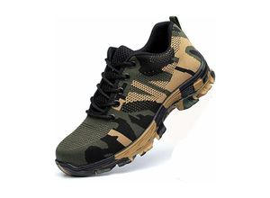 9078382204157 - Sicherheitsschuhe Herren Damen Leichte Stahlkappe Arbeitsschuhe Atmungsaktiv Leichte Schutzschuhe Sicherheitstrainer Grün 39EU - Minkurow