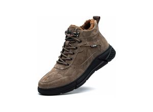 9078382238114 - MINKUROW Winter Sicherheitsschuhe Damen Herren Arbeitsschuhe rutschfest Wasserdicht Gefüttert Warm Sicherheitsstiefel Braun EU 39