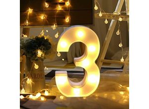 9078382258501 - Lichterdekoration LED-Zahlen LED-beleuchtete Zahlen batteriebetriebenes Festzelt-Lichtschild für Partys Hochzeiten Empfänge Ferienhäuser und